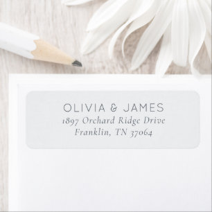 Elegant Grå Minimalistisk Typografisk Returadress Etikett
