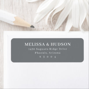 Elegant Grå Minimalistisk Typografisk Returadress Etikett