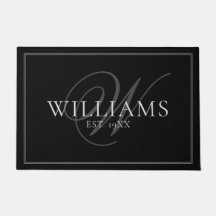Elegant grå monogramnamn nygift bröllopsgåva