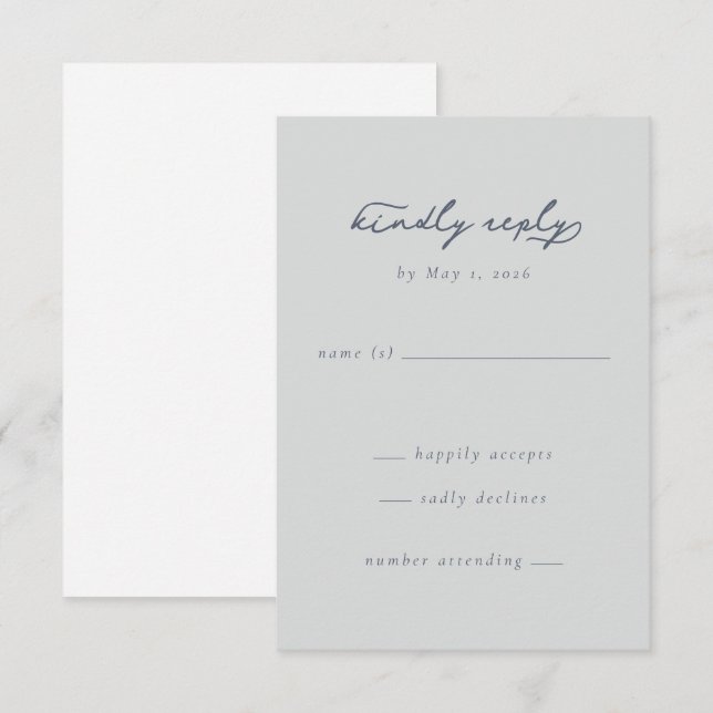 Elegant Grå RSVP-kort OSA Kort (Fram/baksida)