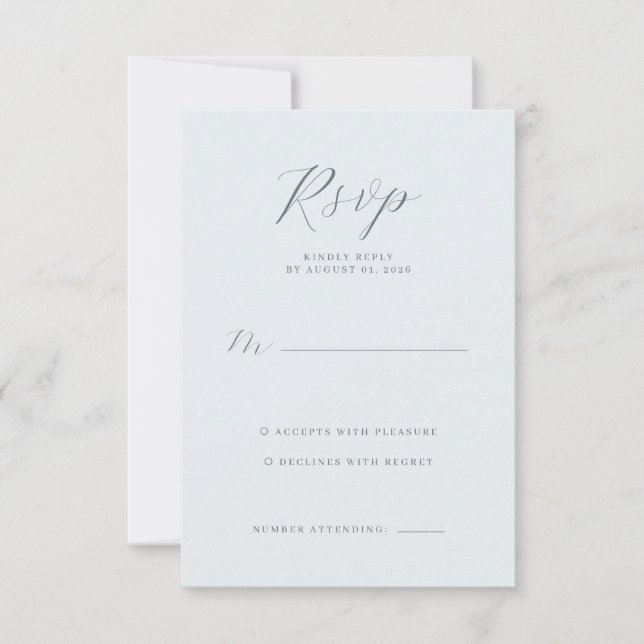 Elegant Grå RSVP-kort OSA Kort (Framsida)