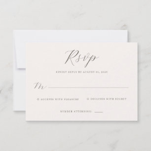 Elegant Grå RSVP-kort OSA Kort