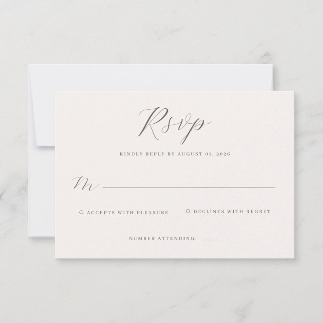 Elegant Grå RSVP-kort OSA Kort (Framsida)
