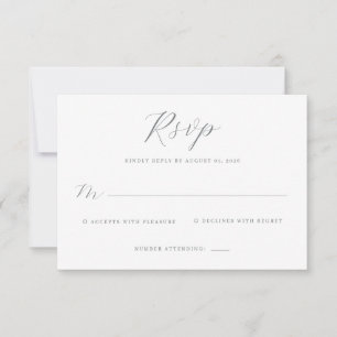 Elegant Grå RSVP-kort OSA Kort