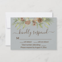 Elegant grå tall bröllop RSVP-kort för vinter