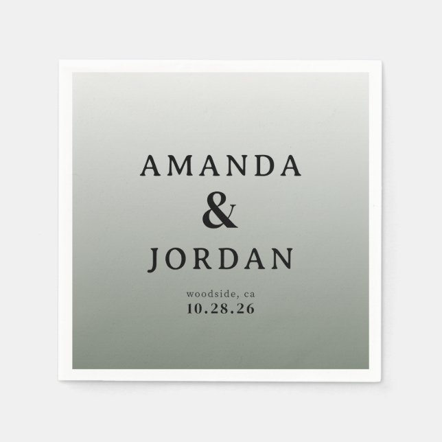 Elegant Grå Typografisk Pappersservett (Framsidan)