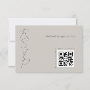 Elegant grå vigsel-QR-kod OSA Kort