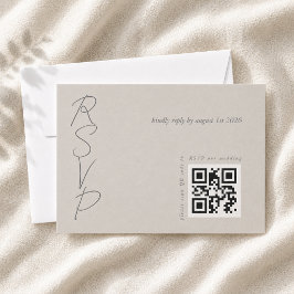 Elegant grå vigsel-QR-kod OSA Kort