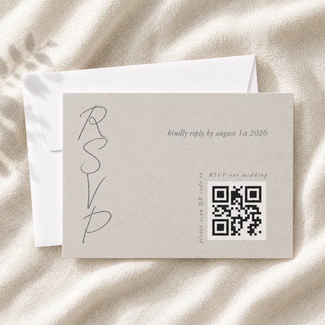 Elegant grå vigsel-QR-kod  OSA Kort (Skapare uppladdad)