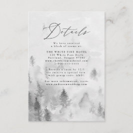 Elegant grå vinter skog bröllopps detaljer tilläggskort
