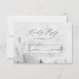 Elegant grå vinter skog bröllopsmåltid val OSA kort