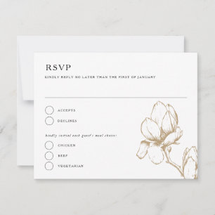 Elegant Gracval Magnolia Bloom Bröllop OSA Card Inbjudningar