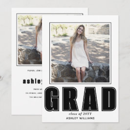 Elegant GRAD-klass för 2025 studenten-foto Inbjudningar