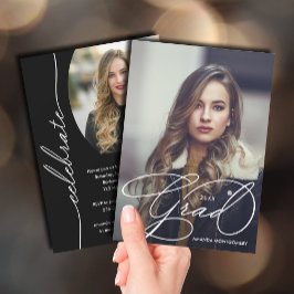 Elegant Grad-skript, foto Studenten Inbjudningar