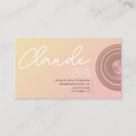 Elegant Gradient Fotograf med Objektiv Grafik Visitkort