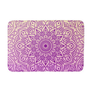 Elegant Gradient Lila Peach Mandala Mönster Badrumsmatta