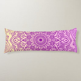 Elegant Gradient Lila Peach Mandala Mönster Kroppskudde
