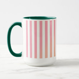 Elegant Gradient Pink Stripe with Green Interior Mugg