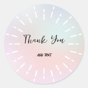 Elegant Gradient vattenfärg blommig Tack Namn Runt Klistermärke