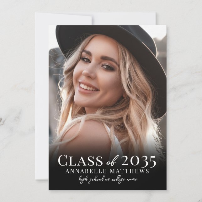 Elegant Graduate Simple Photo Collage Graduation Meddelande (Framsida)
