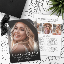 Elegant Graduate Simple Photo Collage Graduation Meddelande