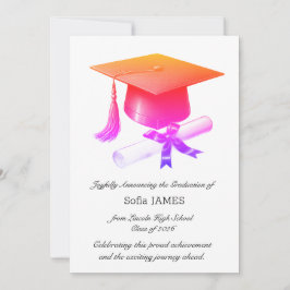 Elegant Graduation Announcement Card Inbjudningar