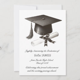 Elegant Graduation Announcement Card Inbjudningar
