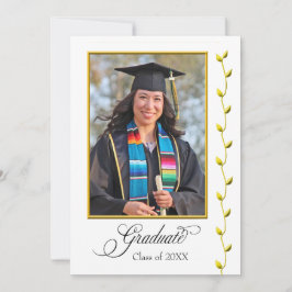Elegant Graduation Announcement with Gold Ivy Meddelande