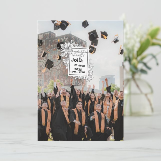 Elegant Graduation Celebration Invitation 2026 Inbjudningar (Stående Fram)