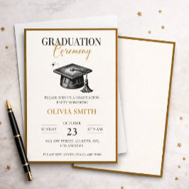 Elegant Graduation Ceremony Invitation Inbjudningar