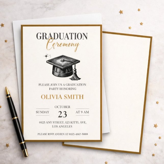 Elegant Graduation Ceremony Invitation Inbjudningar (Skapare uppladdad)