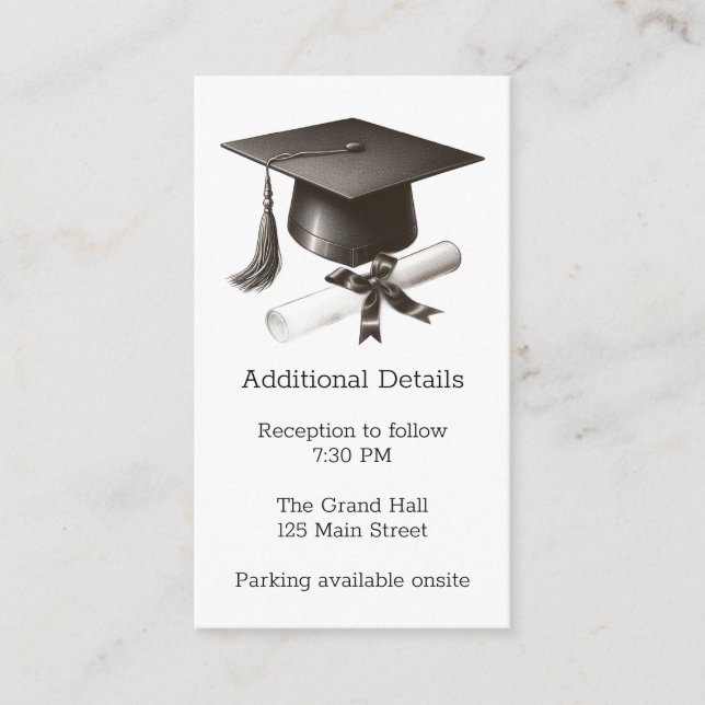Elegant Graduation Enclosure Card Tilläggskort (Framsida)