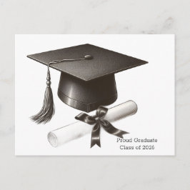 Elegant Graduation Holiday Postcard Helg Vykort
