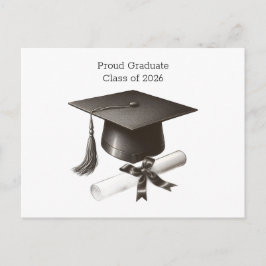 Elegant Graduation Holiday Postcard Helg Vykort