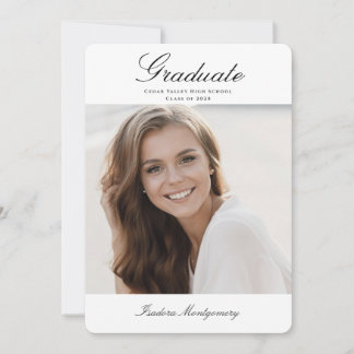 Elegant Graduation Invitation with Photo Inbjudningar