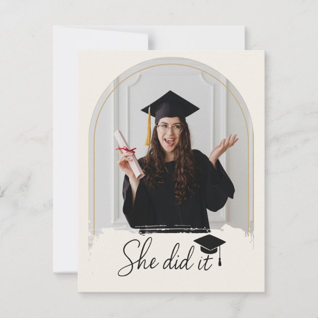 Elegant Graduation | Modern Grad Thank You Card Tack Kort (Framsida)