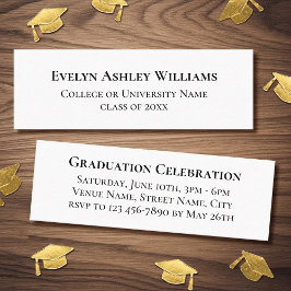Elegant Graduation Name Invitation Insert Cards Mini Visitkort