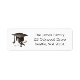 Elegant Graduation Return Address Label Returadress Etikett