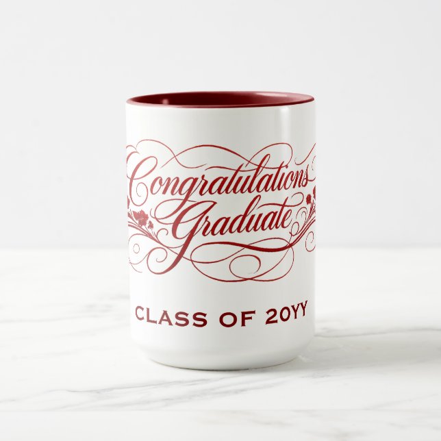 Elegant Graduation Script Design with Custom Year Mugg (Center)
