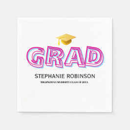 Elegant Graduation Tassel White Napkins Pappersservett