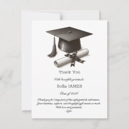 Elegant Graduation Thank You Card Tack Kort