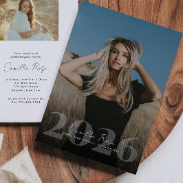 Elegant Graduation Year Photo Overlay Inbjudningar