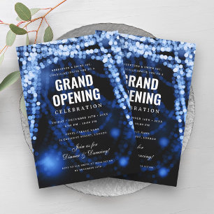 Elegant Grand Open Business Navy Ljus Inbjudningar