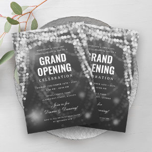 Elegant Grand Open Business Silver Ljus Inbjudningar