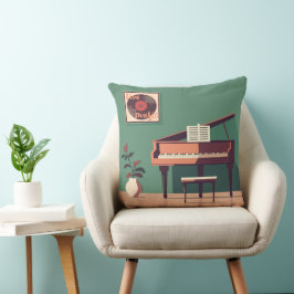Elegant Grand Piano Dekorativ kudde