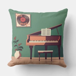 Elegant Grand Piano Dekorativ kudde