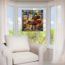 Elegant Grand Piano Faux-glasskikt