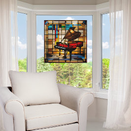 Elegant Grand Piano Faux-glasskikt