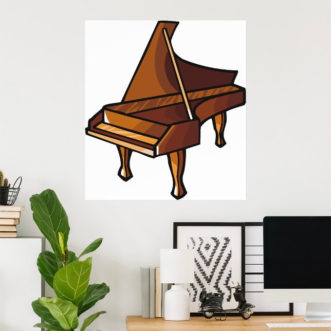 Elegant Grand Piano Music Älskare Design Poster (Skapare uppladdad)