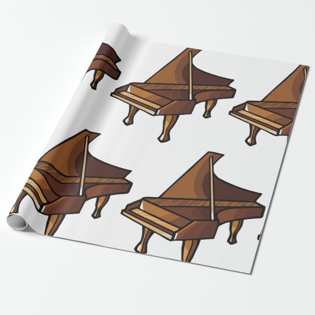 Elegant Grand Piano Music Älskare Design Presentpapper (Utrullad)